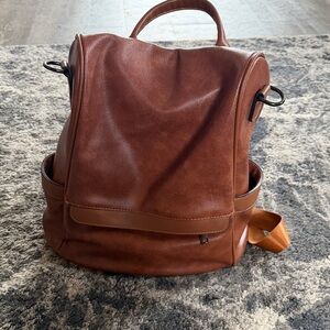Brown Backpack Purse (Leather material)